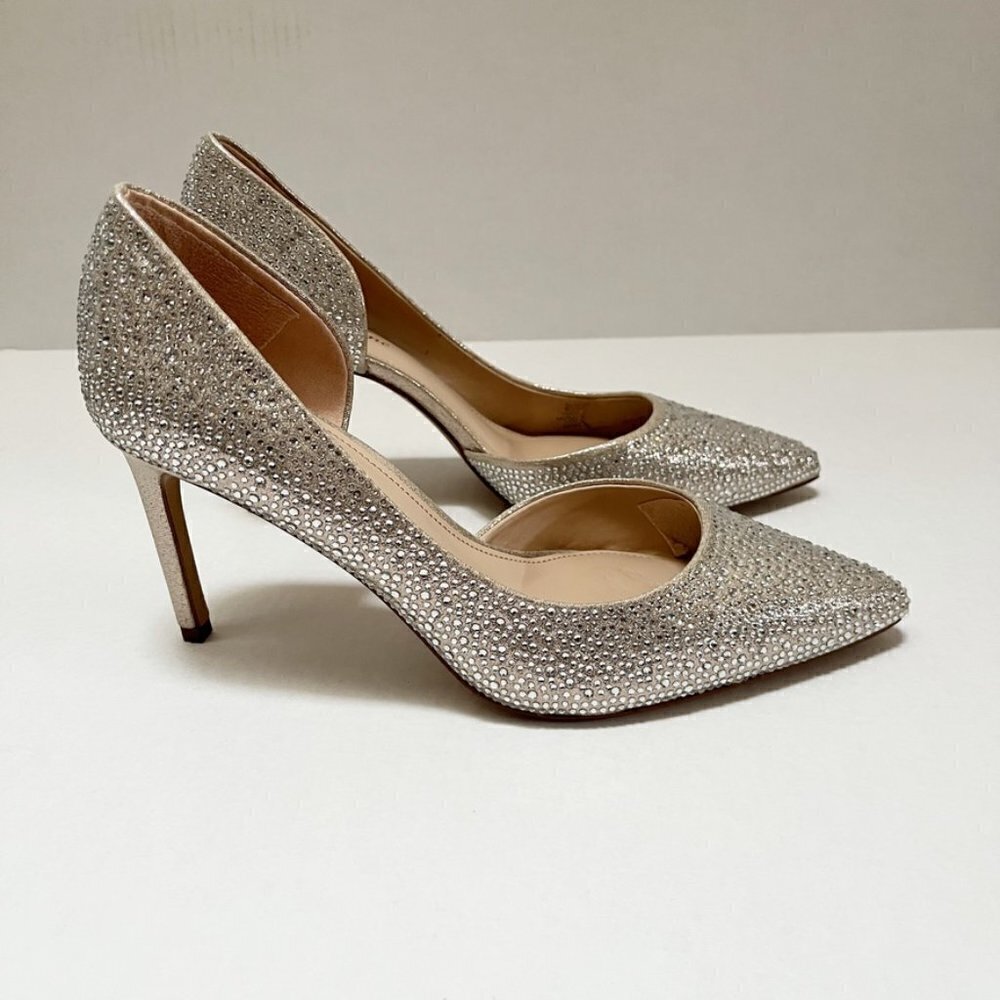 Essex Lane Women's El-Vera 2 High Heels Size 8.5M Soft Gold Shimmer Sand w/ Box - Picture 6 of 11